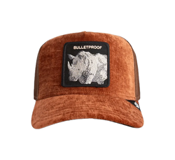 BASEBALL CAP IN VELLUTOMARRONE ICED RHINO STRASS